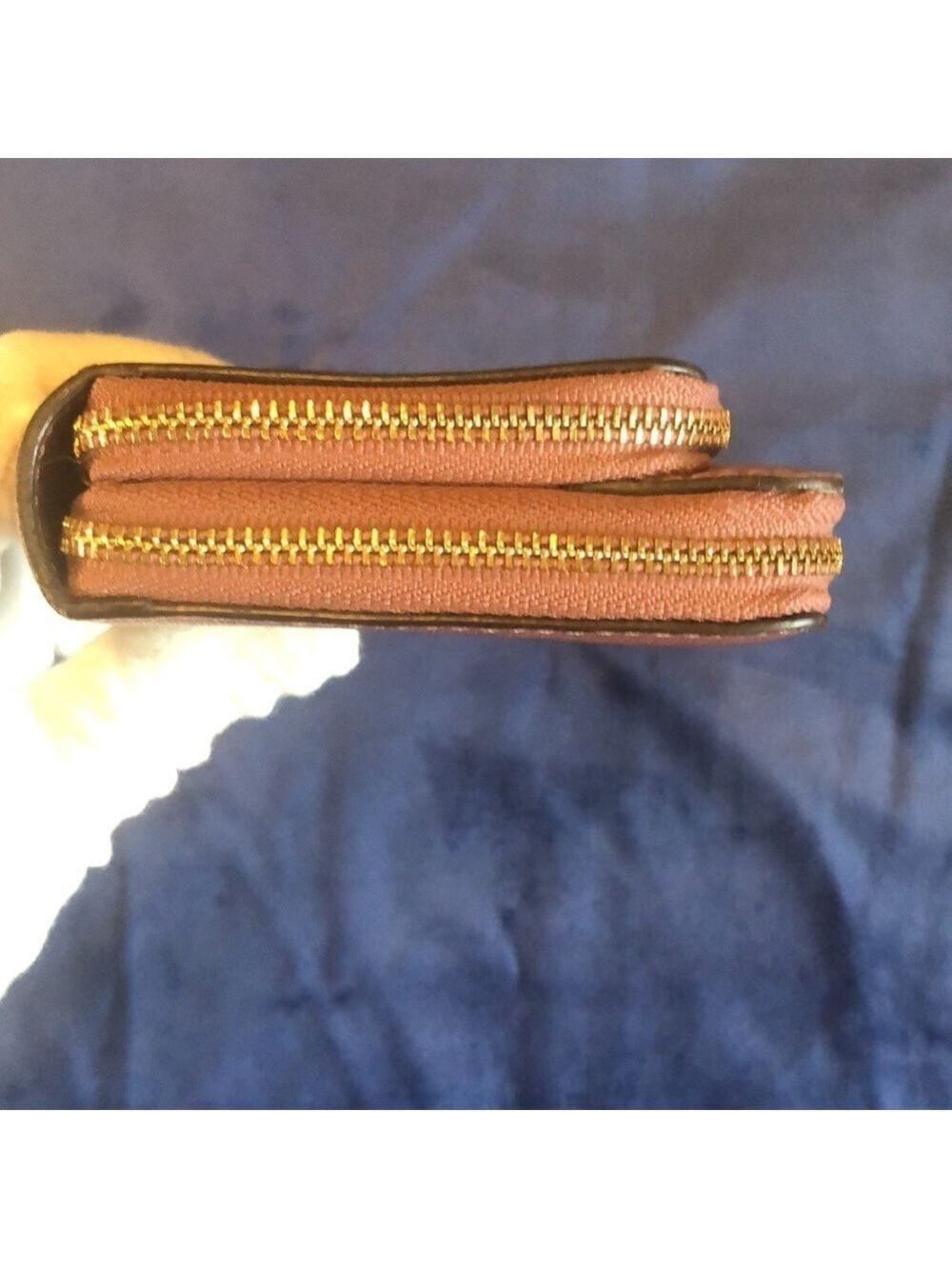 Coach Double Zip Around Wallet Wristlet, Mauve - Picture 6 of 14